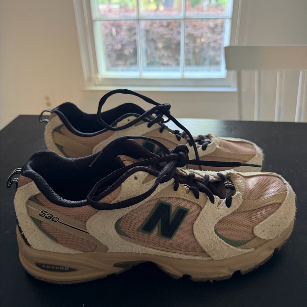 New Balance 530 Pink, Cream & Black Athletic Sneakers